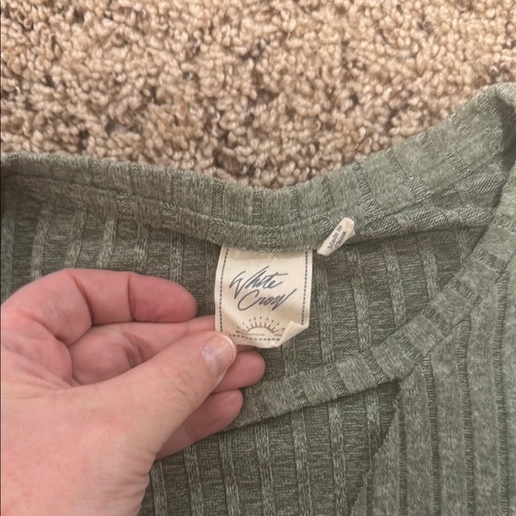 White Crow Green Ribbed Sweater - Picture 2 of 4
